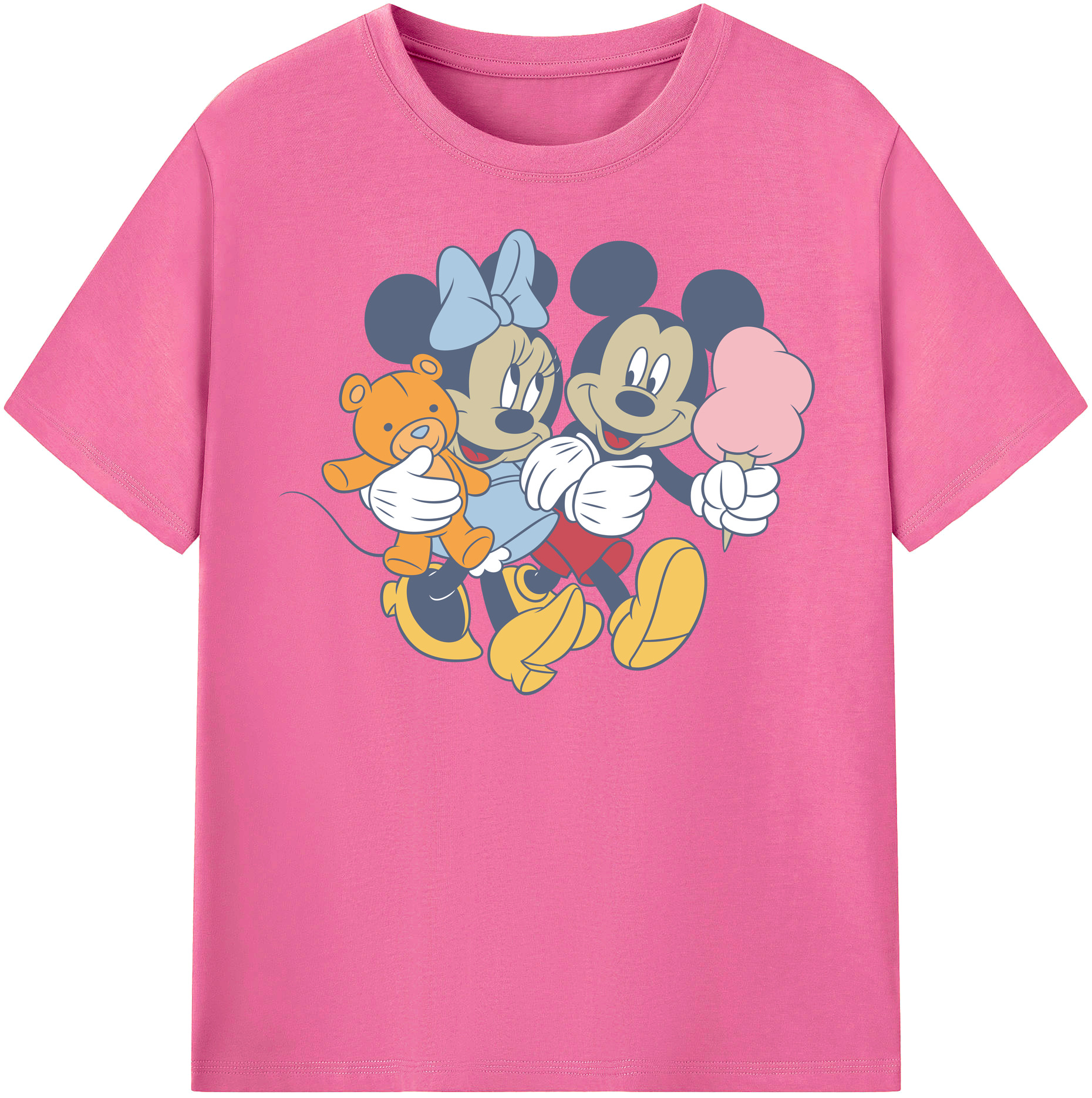 （画像用） ミッキーマウス Mickey Mouse レディースカジュアルプリントTシャツ（綿100％）